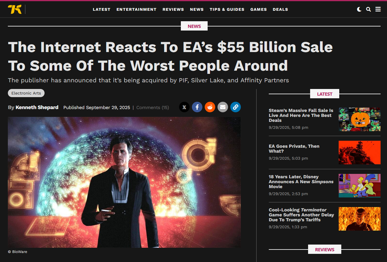 The Internet Reacts To EA’s $55 Billion Sale To Some Of The Worst People Around