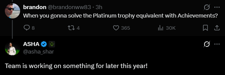 Asha Sharma ترد على سؤال حول نظام إنجازات XBOX وPlatinum Trophy